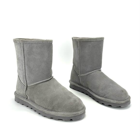 BearPaw Elle Big Girls Winter Boot Size 5 Gray Suede Wool Waterproof Short Boot - Picture 3 of 13